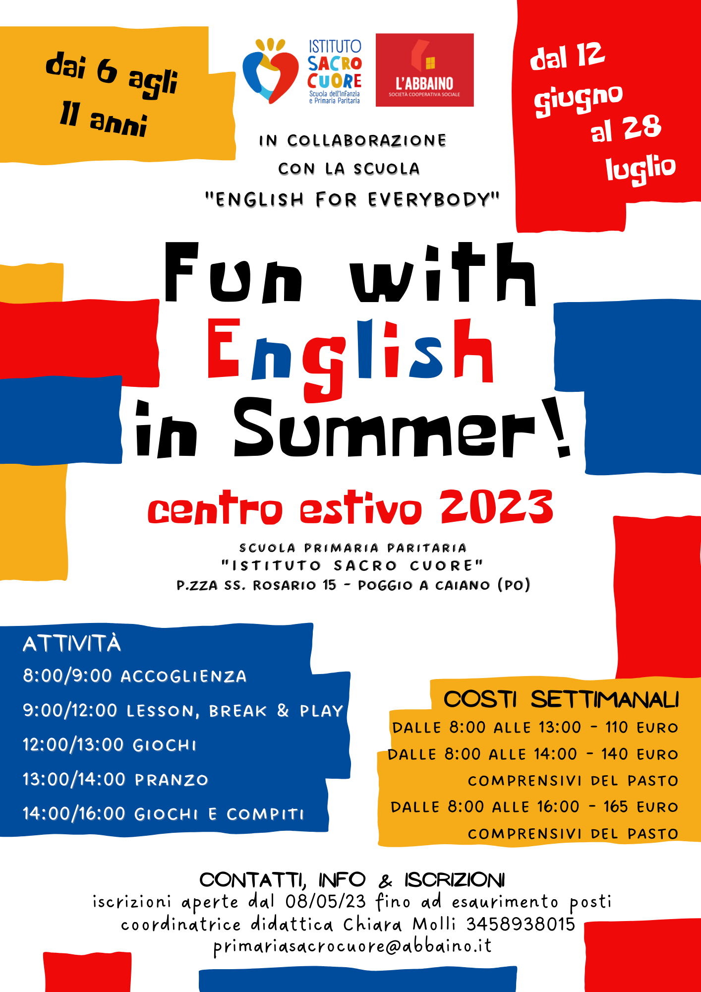 Centri Estivi 2023 Scuola Primaria Sacro Cuore “Fun with English in Summer!”